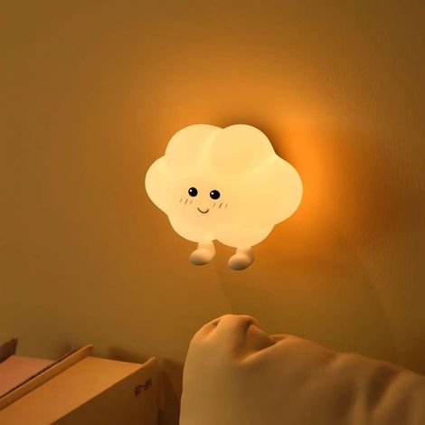 Veilleuse murale rechargeable en silicone pour chambre de bébé, objet de décoration à intensité réglable (nuages) (1/5)