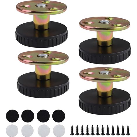 CSPARKV 4 Stück verstellbare Möbelbeine, Badezimmerschrankbeine, Küchenschrankbeine, Zwei Installationsmethoden, 40 mm höhenverstellbare Füße, mit kratzfesten Nivellierfüßen (1/5)