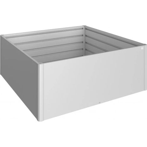 aiuola rialzata da esterno argento metallizzato, misura 2x2 - biohort (1/4)