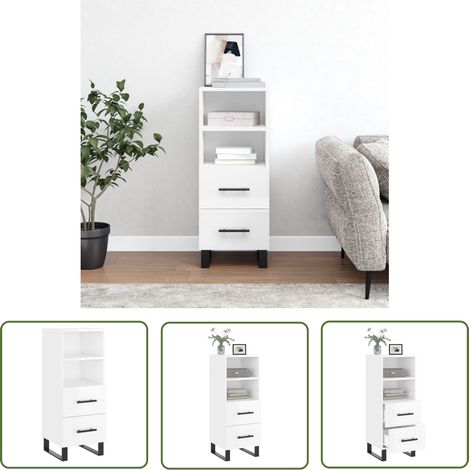 Maison Exclusive Sideboard Hochglanz-Weiß 34,5x34x90 cm (1/5)