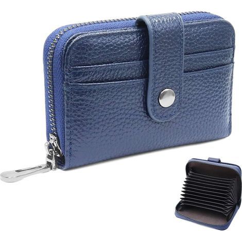 Handtasche aus echtem Leder für Damen mit RFID-Schutz (blau)