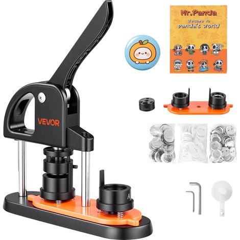 VEVOR Máquina para Hacer Botones de 25 mm Prensa para Insignias con 500 Kits de Consumibles Libro Mágico y Cortador de Círculos Fabricante de Botones de Plástico Resistente para Hacer Insignias (1/5)