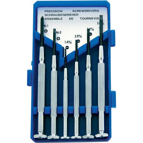 Tournevis mega 10206 6 pièces précision plat et cruciforme