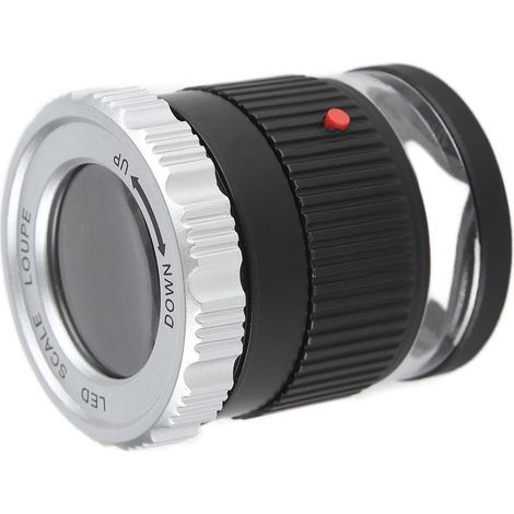 Loupe métallique à LED portable à fort grossissement avec échelle de haute précision (1/5)