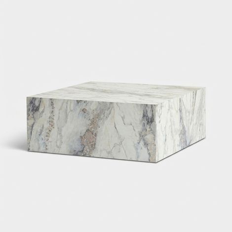 Mesa de centro cuadrada efecto mármol Prizma - Efecto mármol blanco