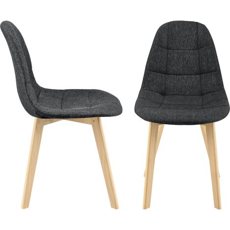 Lot de 2 chaises de salle à manger 86 x 53 x 47 cm noir (1/5)