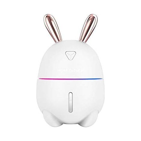 Humidificateur d'air 300ml mignon lapin ultra silencieux diffuseur d'arôme USB huile essentielle Bureau humidificateur de voiture purificateur d'air pulvérisateur, blanc (1/5)