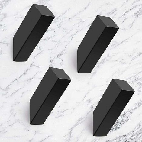 Set di 4 ganci da parete resistenti in acciaio inox SUS 304 nero opaco per bagno, camera da letto, ingresso, appendiabiti, spogliatoio, garage, montaggio a parete -Crezuo