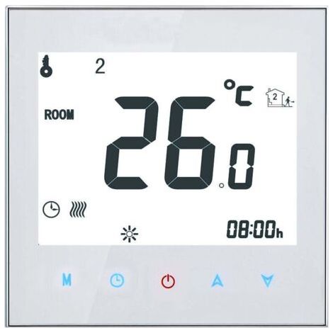 Thermostat, 16A 95-240V Hebdomadaire Programmable Thermostat De Chauffage, Tactile Écran Affichage LCD Écran, Température Contrôleur de La Chambre (1/4)