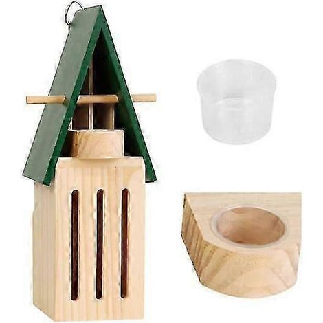 Maison à papillons et mangeoire, maison à papillons en bois, habitat naturel pour papillons avec abreuvoir, abri à papillons suspendu d'extérieur (1/5)