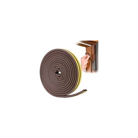 Striscia sigillante a profilo a D, sigillante ad alta adesione per porte e finestre, isolamento acustico e impermeabilizzazione, 6 metri (marrone) - Crezuo