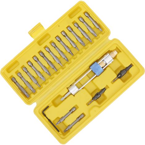 Schraubendreher-Set mit HSS-Bits (Hochleistungs-Stahl), Kreuz-/Schlitzbohrer, Senkbohrer, Werkzeugset (1/5)