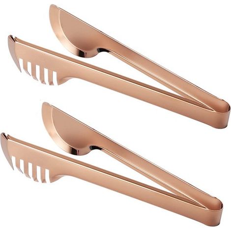 2 teilige Pastazange aus Edelstahl Grillzange Salatzange aus Edelstahl Brotzange Multifunktionale Küchenzange Rutschfest und griffig zum Kochen, (1/5)