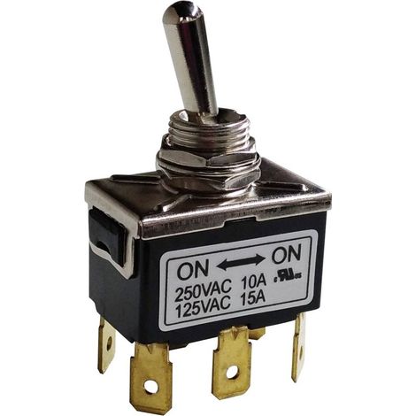 Interrupteur à levier RS PRO, On-(On), 2RT, 10 A ( Prix pour 1 )