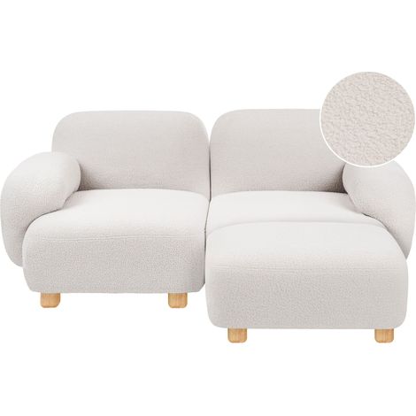 Modulsofa 2-Sitzer AMLI Bouclé Cremeweiß