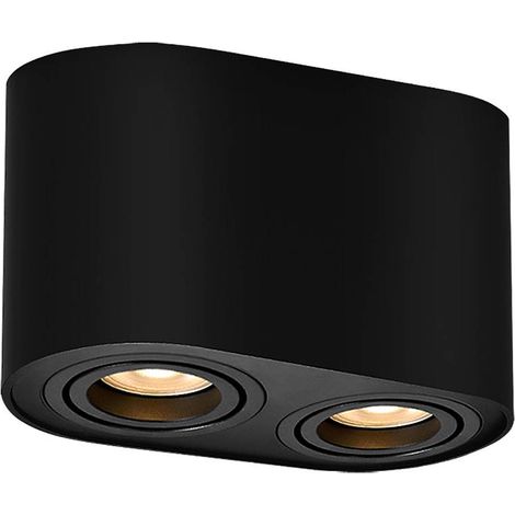 Spot plafond saillie noir-mat GU10 2x Rabalux Kobald (1/4)