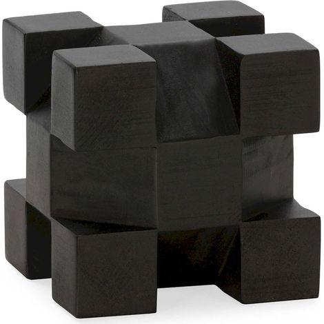 Figure décorative en bois de bouleau noir design moderne - noir bois de bouleau mat (1/3)