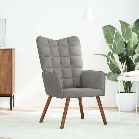 Maison Exclusive - Relaxsessel Hellgrau Samt (1/5)