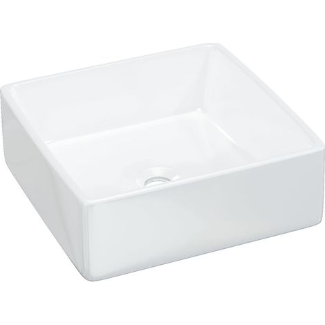 Maison Exclusive - Lavandino Bianco 37x37x13 cm in Ceramica Quadrato