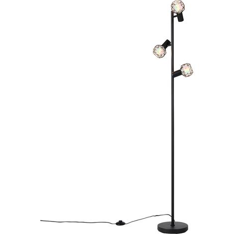 Smarte Stehleuchte schwarz verstellbar inkl. 3 WiFi P45 - Mesh