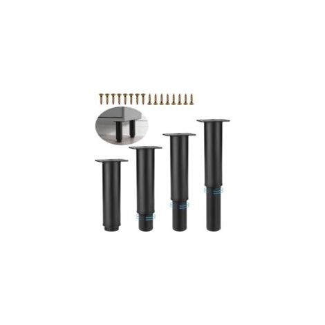 Houhence – Patas metálicas ajustables para muebles – Juego de 4 – Altura 18-30 cm – Capacidad de carga 300 kg – Fácil instalación con tornillos de fijación – Crezuo