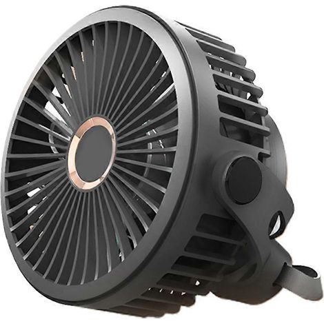Ventilateur de bureau/suspension rechargeable USB 5000/10000 mAh pour voyages et escalade - Noir (1/4)