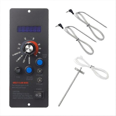 Digitales Thermostat für Pelletgrills, Temperaturregler-Set mit Sonde, geeignet für Außengrills, präzise Steuerung für Holzräucheröfen, LCD-Display, 120 V (1/5)