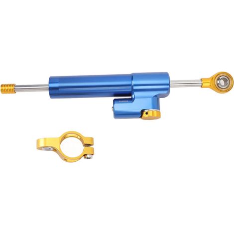 Amortisseur de direction de moto réglable de type universel pour augmenter la stabilité stabilisateur adapté à la moto bleu + or-Crezuo