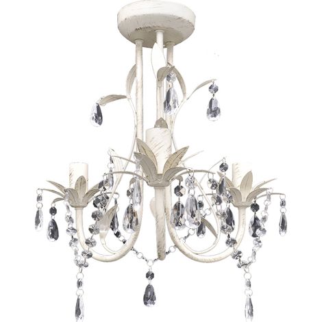 Lampada a sospensione in cristallo antico 30 cm bianco 2402016