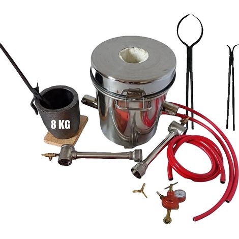 Kit de four de fusion, capacité de 8 kg, adapté pour l'or, l'argent et l'aluminium, comprend 2 pinces, construction en métal, utilisation domestique (1/5)