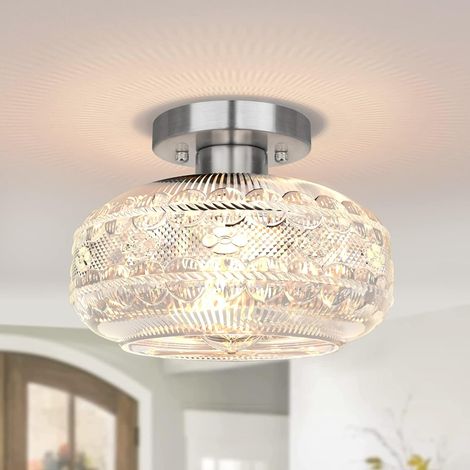 Plafonnier 220 V,ampoule non incluse,globe en verre proche du plafonnier, suspension d'intérieur vintage (1/5)
