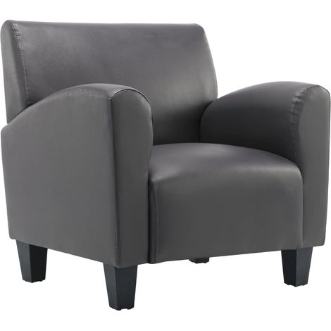 Poltrona sedia poltrona divano club di design soggiorno materiale sintetico grigio 1102207/3