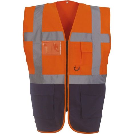 Gilet multifunzione Yoko ad alta visibilità Arancione / Marina XXXL