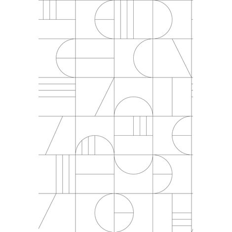 papier peint panoramique art déco blanc et noir  - ESTAhome (1/4)