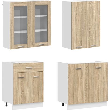Maison Exclusive - Kuchyňská jednotka LYON 8 ks Dub sonoma Kompozitní dřevo (1/5)
