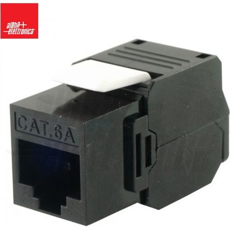 Presa keystone 8P8C RJ45 UTP Cat.6a nera