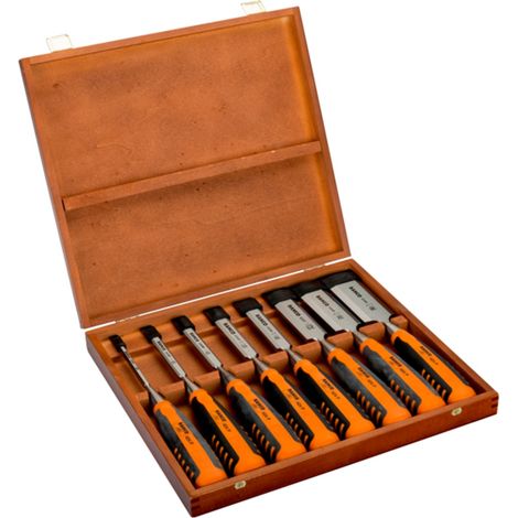 Stechbeitel-Satz, 6,10,12,16,18,25,32,36 mm, in Holzbox Bahco 424P-S8-EUR (1/3)