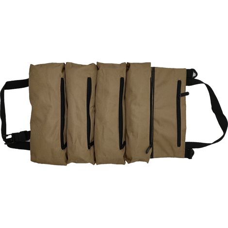 Trousse à outils multifonctionnelle en toile avec 5 poches zippées pour voiture et moto (verte) (1/5)