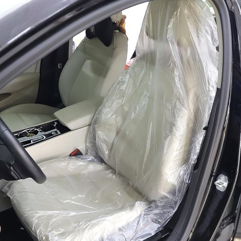 200 Disposable Car Seat Covers, Transparent, Waterproof, Dustproof, Universal (1/5)