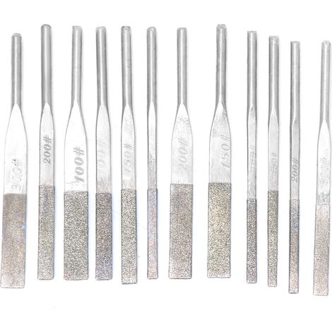 Limes diamantées pour Machine à cône à tige de 3mm, 12 pièces, pour le meulage alternatif (1/5)