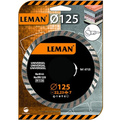 Diamant-Trennscheibe Universal - D. 230 x 2.8 x 22.23 mm - HT. 7 mm - Beton - LEMAN - 67230