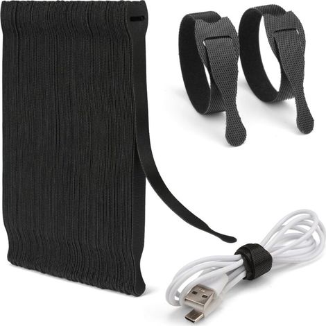 Lot de 120 Serre Câble Réutilisables en Nylon, [200 MM x 12 MM] Attaches de Câble Réglables à Crochet et Boucle, Gestion des Câbles pour Bureau, Maison, Jardin et autres (1/5)