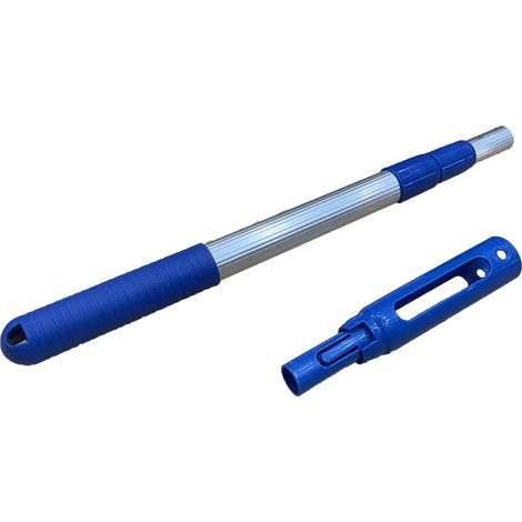 Accessoires de piscine (S05) Perche télescopique en 3 sections pour épuisette, râteau à feuilles et poignée ergonomique pour le nettoyage des spas, bassins et piscines. (1/4)