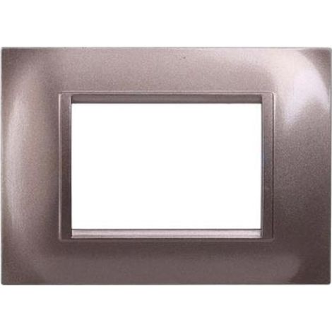 Plaque compatibles Bticino Livinglight 3 modules plastique carré couleur acier bronze