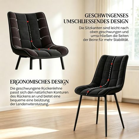 Sillas tapizadas con estilo, sillas de comedor cómodas, sillas elegantes, sillas de diseño, sillas tapizadas de alta calidad (solo con 2 sillas de comedor) (1/5)
