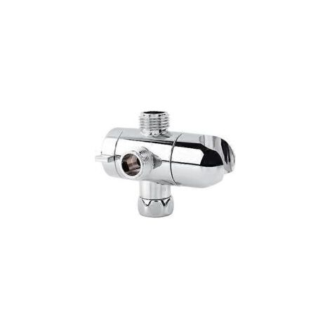 Duscharmumsteller, 1/2"-Winkelarmatur-Montagehalterung für Handbrause, universelle Duschkomponenten aus Chrom - Crezuo