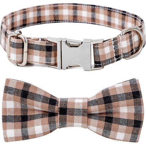 Collier pour chien résistant avec nœud papillon et boucle en métal. Taille 4-XS (1/4)