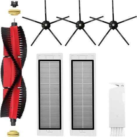 1 Kit Accessoires Roborock S5 S6, 1 Brosse Principale, 3 Brosses Latérales, 2 Filtres HEPA, Pour Robot Aspirateur (1/5)