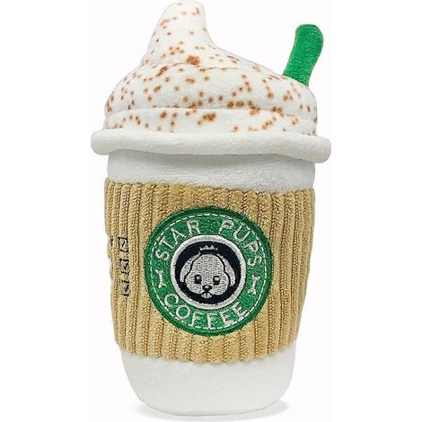 Parodie Star Pups Coffee Pup'Kin Spice Latte Hundespielzeug - Lustiges Herbst-Parodie-Plüschtier mit Quietscher, Weihnachtsspielzeug für mittelgroße Hunde (1/5)