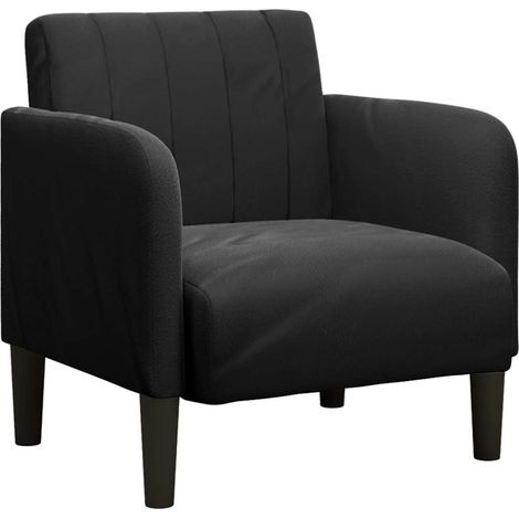 Fauteuil relax  Fauteuil avec accoudoirs noir 54 cm velours (1/5)